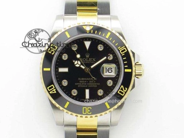 Edition SA3135 Black Black Green Strap Rubber Submariner Best 5GF Ceramic Dial on 40mm 0425